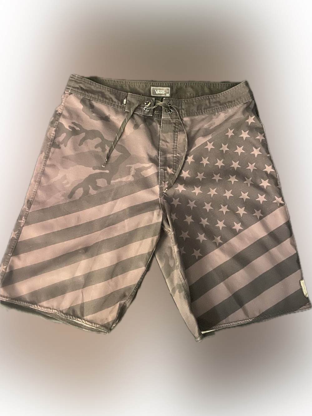 Vans Men’s Black & Gray Flag Camo Swim Shorts